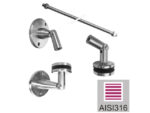 Inox set za staklenu nadstrešnicu