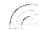 Inox koleno 90 stepeni za Ø42.4×2 mm - Image 2