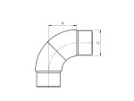Inox štelujuće koleno za Ø42.4×2 mm - Image 2