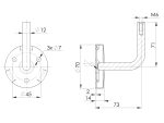 Inox zidni nosač rukohvata Ø70 - Image 3