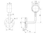 Inox zidni nosač rukohvata za drveni rukohvat Ø42,4 mm(set) - Image 2